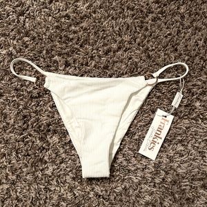 Frankie’s Bikinis ribbed white bottoms XS